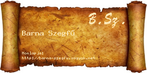 Barna Szegfű névjegykártya